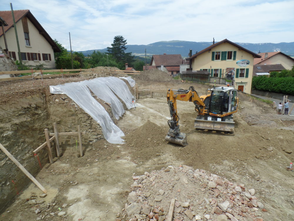 Construction d'un immeuble d'habitations à Bavois