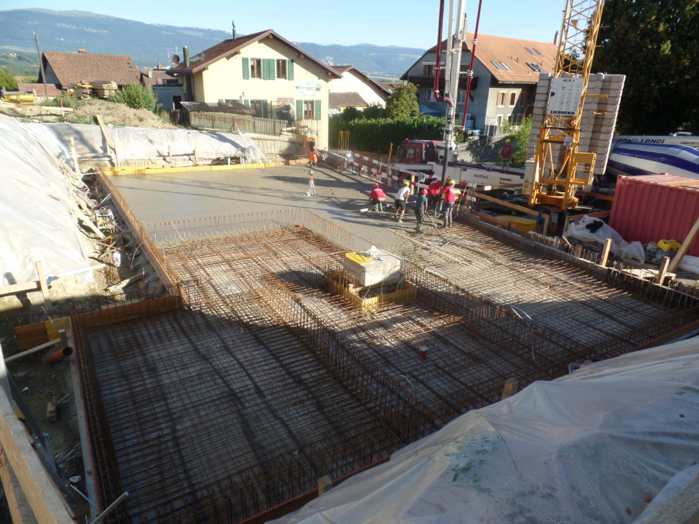Construction d'un immeuble d'habitations à Bavois